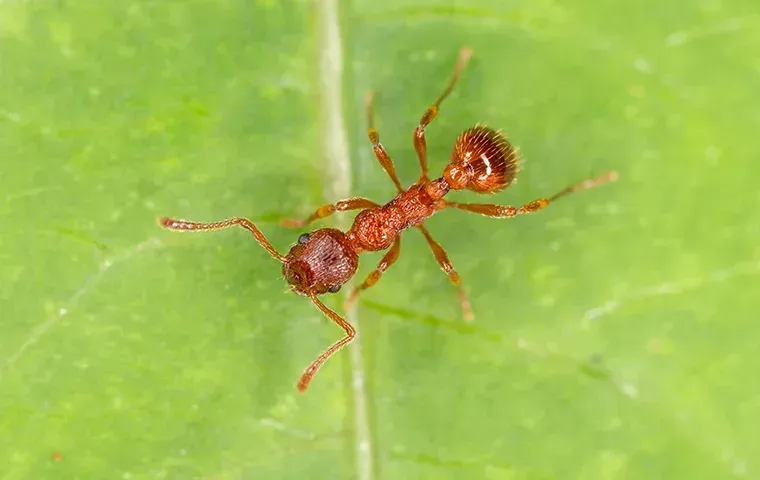 closeup of Ant on leaf